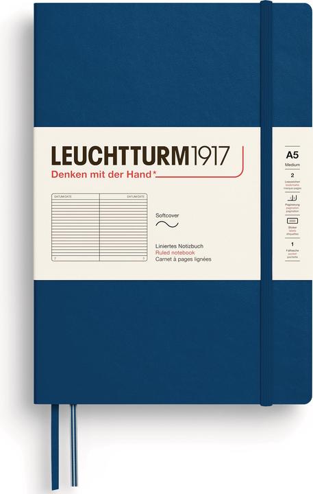 Image du produit Leuchtturm1917 Carnet Soft A5 lin. Indigo (A5, À rayures, Couverture souple)
