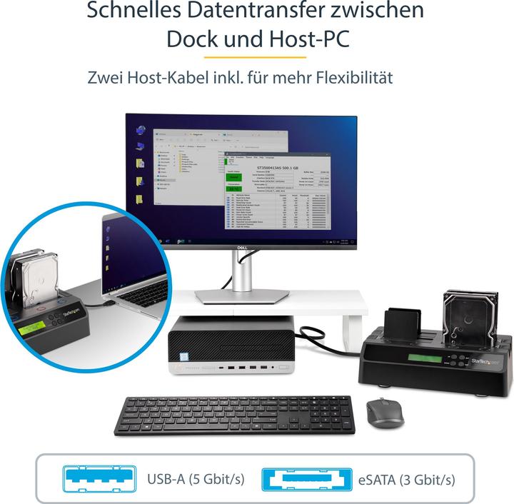 Produktbild StarTech 4 Bay Festplatten Kopierstation USB 3.0 / eSATA auf SATA - HDD 1:3 Duplikator - Standalone Festpl...