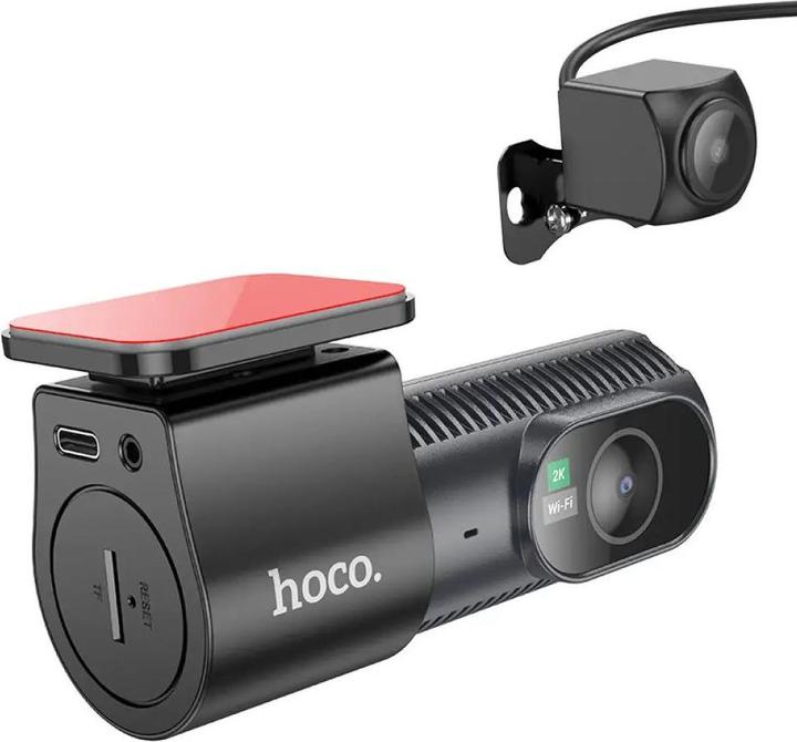 Hoco Dash + Rear Camera DV8, 2K, 1.47inch LCD, noir (Écran intégré, 2K)