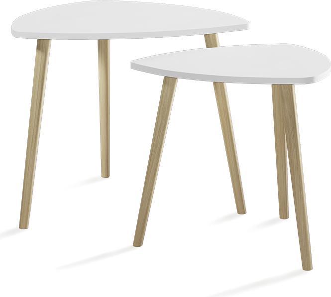 Vicco Coffee table Twino, White/Sonoma, 48 x 45 cm Set of 2 (48 x 45 cm)