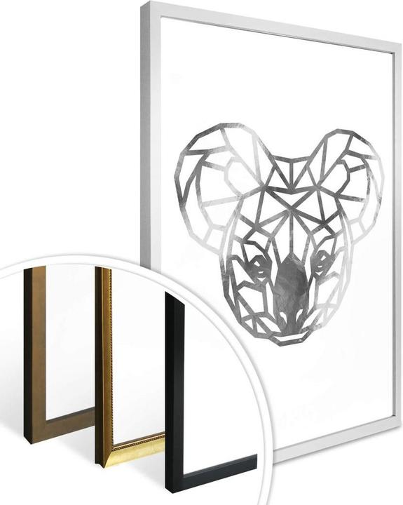 Actual product image Trenddeko Origami Koala - Silver Look (40 x 50 cm)