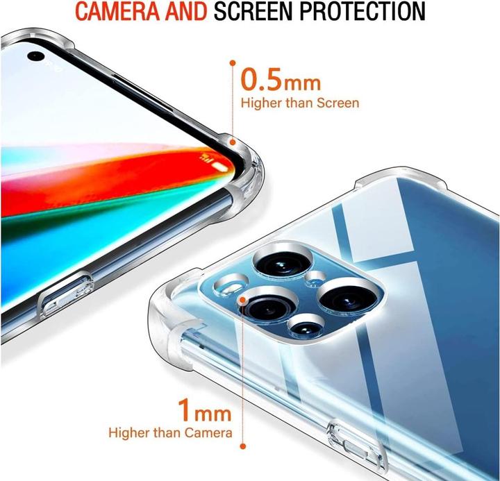 Produktbild Screenguard Oppo Find X3 Pro Hülle Crystal Soft Airbag Bumper (Oppo Find X3 Pro)