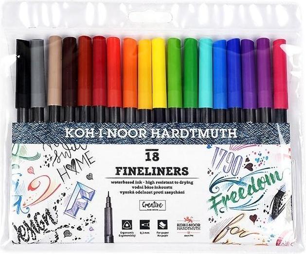 Actual product image Koh-i-Noor Fineliner 18 colours (Multicoloured, 18 x)