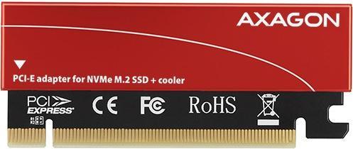Actual product image Axagon PCEM2-S - PCIe - M.2 - Low Profile - PCIe 3.0 - Black - Red - PC
