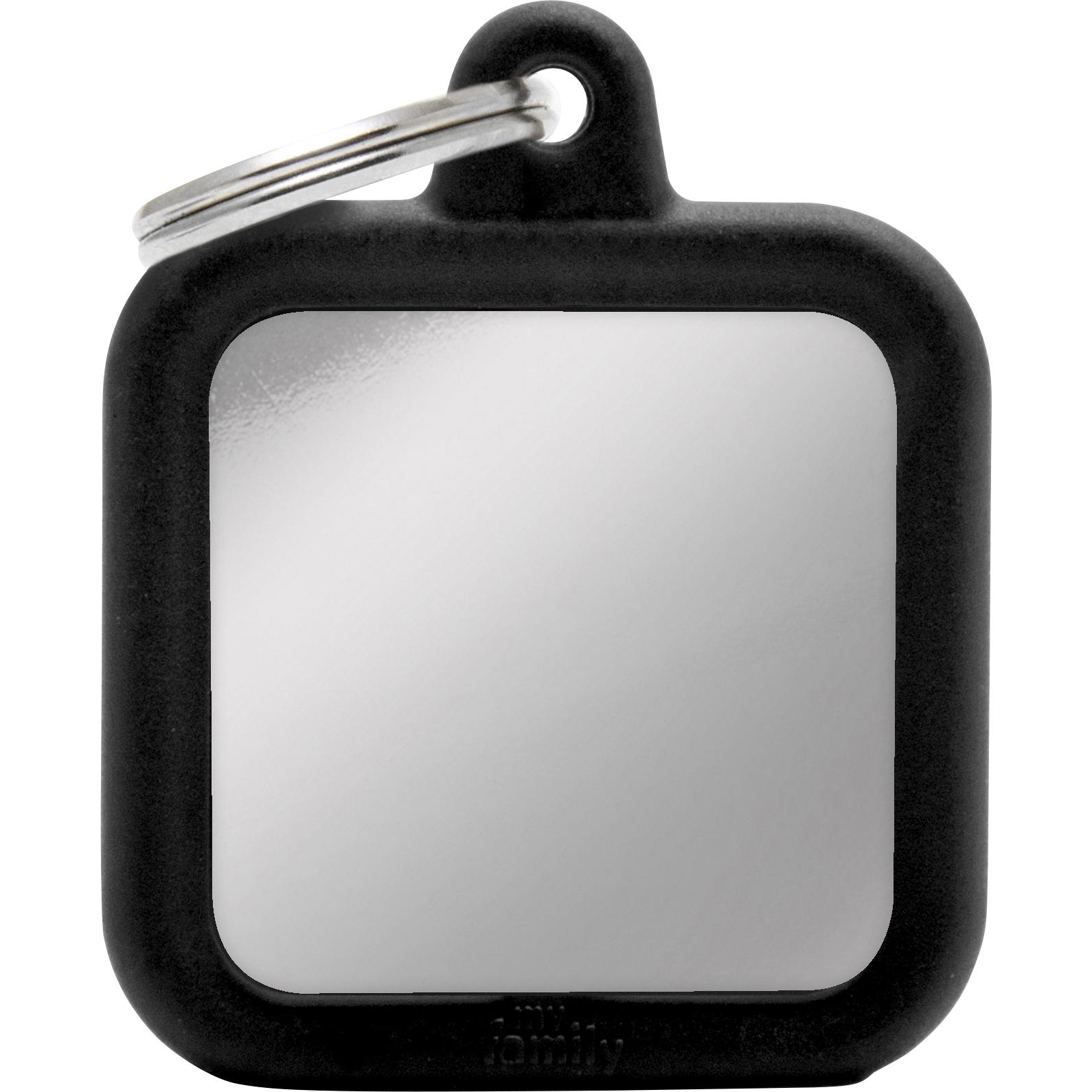 Myfamily MyFa tegn hush, firkant krom, gummi sort (Cane, Sport cane), Collare + Guinzaglio