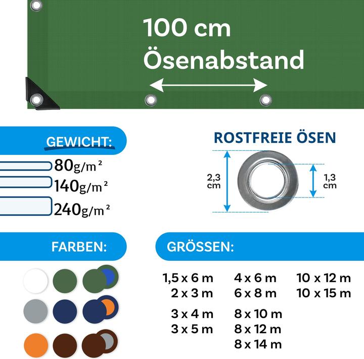Actual product image Floordirekt Abdeckplane 140 g/m² (6 x 10 m)
