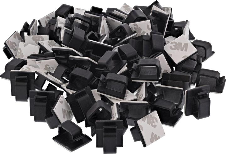 Actual product image InLine 100er Pack ® Kabelmanager Klebesockel XL, Nylon, 3M-Klebepad, schwarz