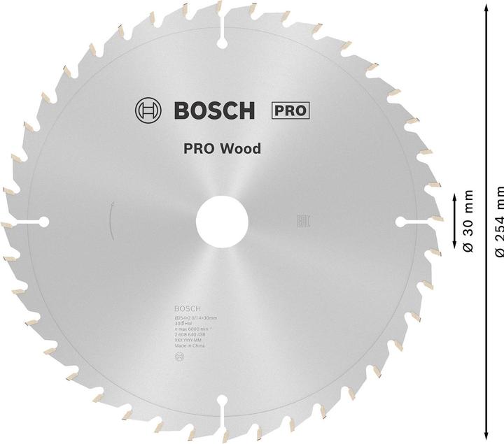 Produktbild Bosch Professional Zubehör PRO Wood Kreissägeblatt, 254 x 2 x 30 mm