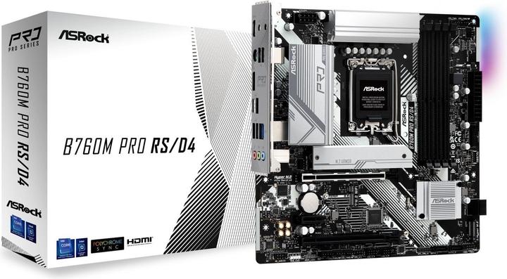 Produktbild AsRock B760M PRO RS/D4 (LGA 1700, Intel B760, mATX)