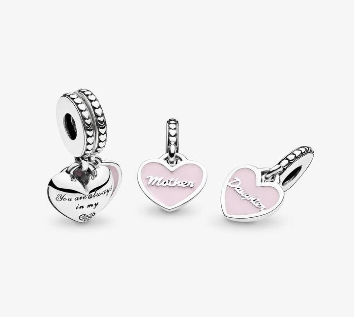 Image du produit Pandora Coeurs mère & fille (Émail, Argent sterling)