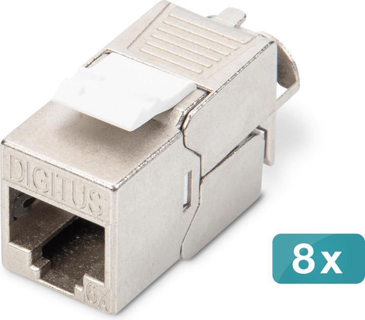 Productafbeelding Digitus CAT 6A Keystone Jack, afgeschermd, 8 stuks. aansluiting zonder gereedschap (Keystone module)