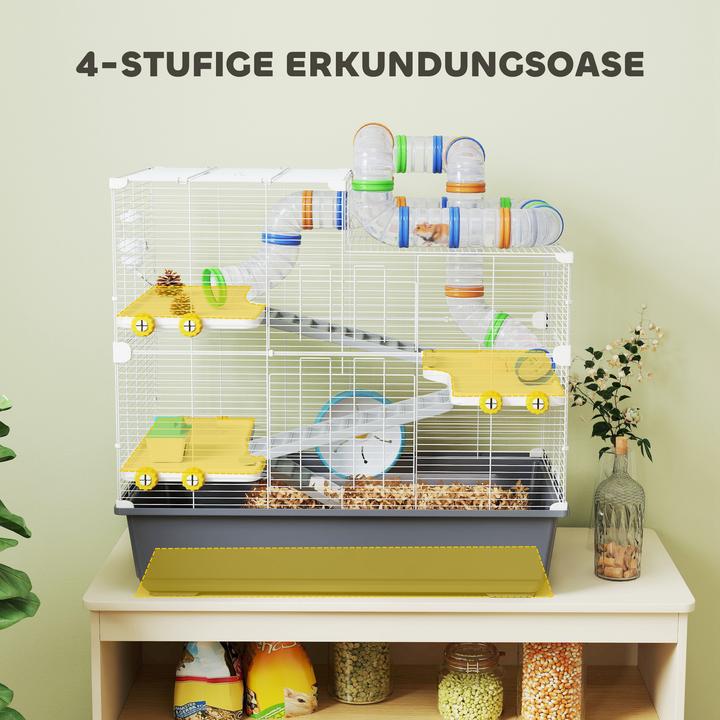 Actual product image PawHut Hamsterkäfig Metall, Kunststoff Grau