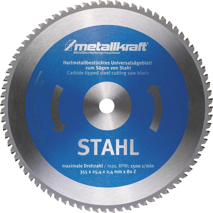 Metallkraft Lama circolare in metallo lama in acciaio-Ø 355 mm larghezza 2,4 mm HM foro-Ø 25,4 mm Z.80