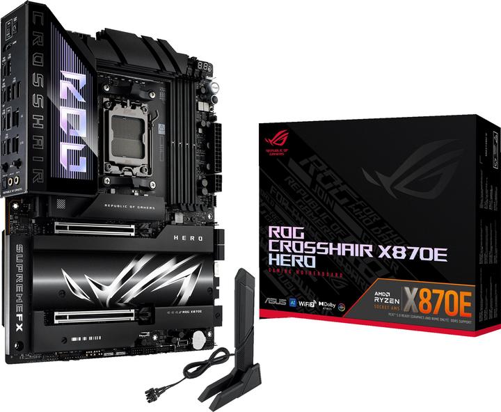 Actual product image ASUS Rog Crosshair X870e Hero (AM5, AMD X870E, ATX)