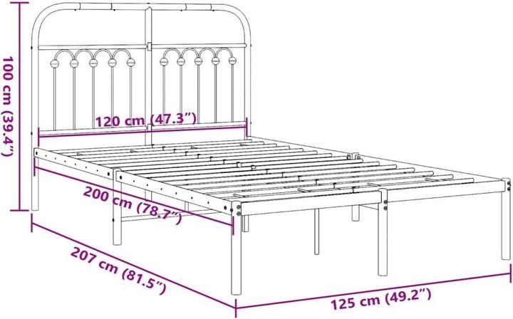 Actual product image vidaXL Bettgestell (120 x 200 cm)