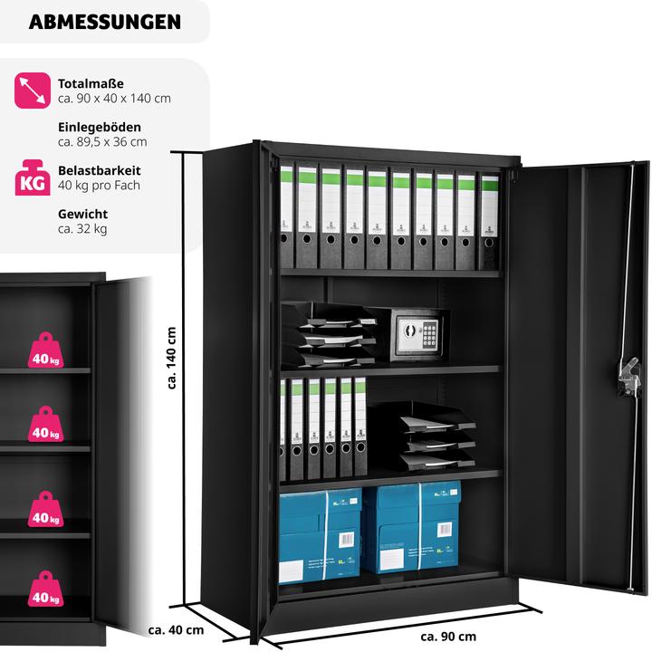 Actual product image tectake Filing cabinet (90 x 40 x 140 cm)