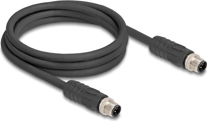 Produktbild Delock M12 Kabel L-kodiert 4 Pin Stecker zu Stecker PUR schl