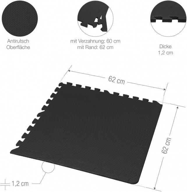 Produktbild Gorilla Sports Bodenschutzmatte Fitness (1.20 cm)