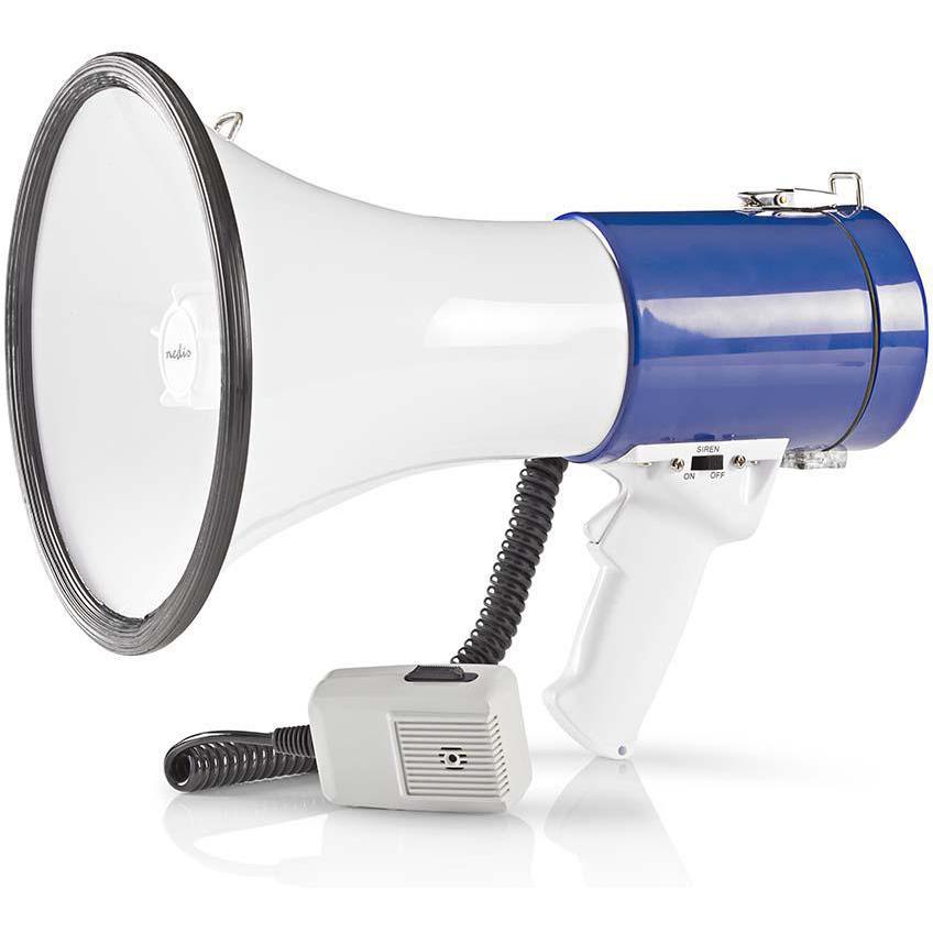 Nedis Megaphon (Megafono), Accessori audio, Bianco