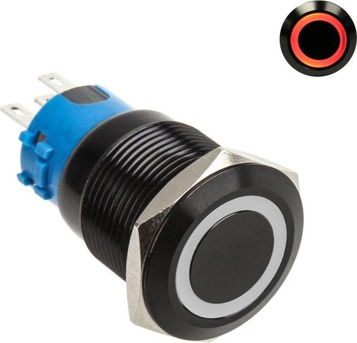Produktbild Lamptron compatible Vandalismustaster 19mm - Blackline - red