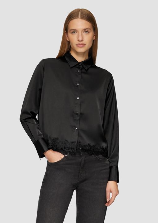 Produktbild S.Oliver Bluse Satin-Bluse mit Spitzen-Detail (34)