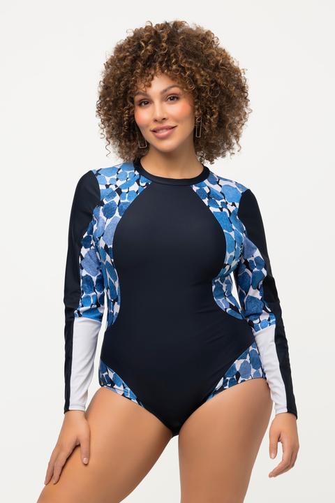 Image du produit Ulla Popken Maillot de bain UPF 50+. Sans bonnets souples. Mélange de plusieurs imprimés. Col ras du cou. (44)