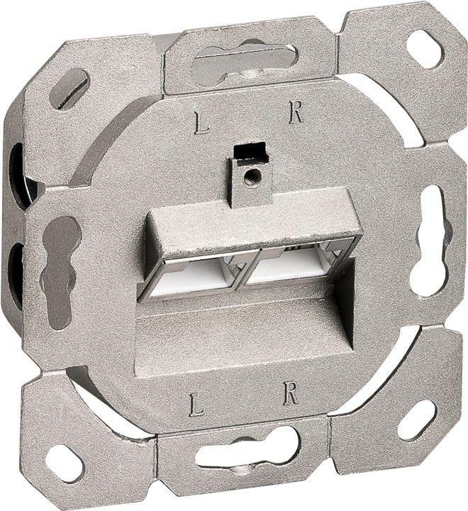 Actual product image Goobay CAT 6 universal outlet incl. surface mounting frame 2x RJ45 network outlet shielded