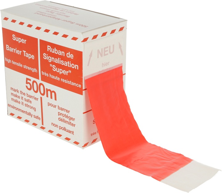 Kerbl Folien-Absperrband 100m x 80mm - geblockt Abrollbox