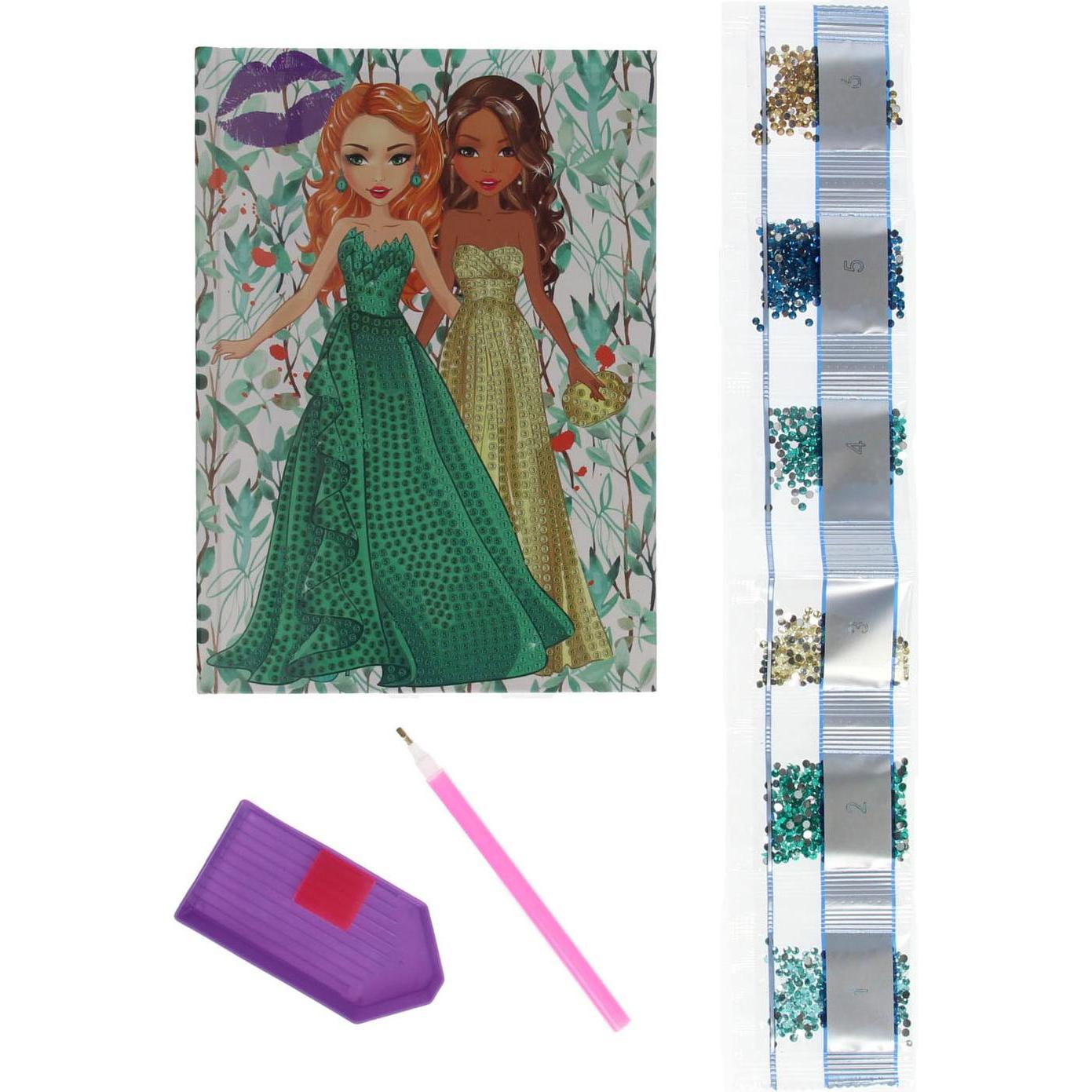 Thumbnail - Besties, Heft + Block, Diamond Painting Notizbuch A5 – Orange (A5)