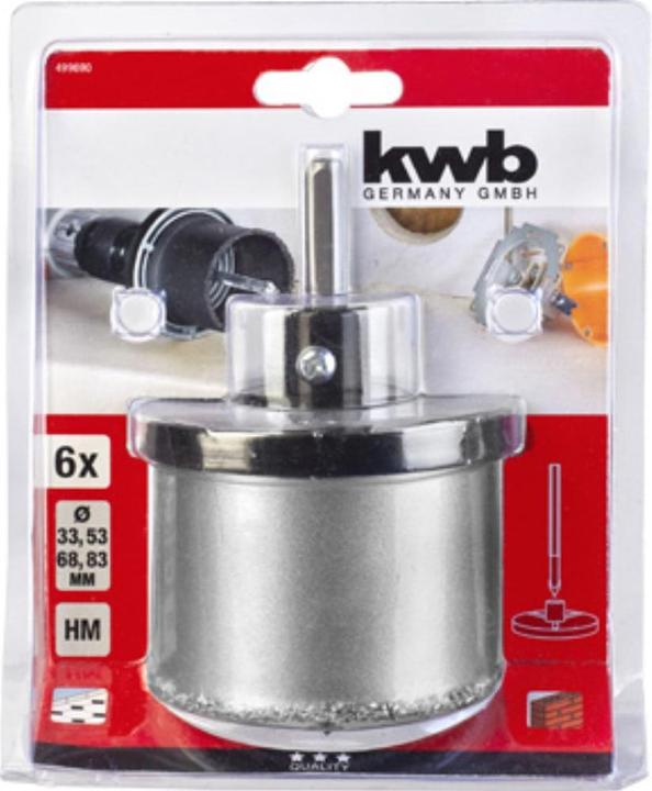 Image du produit kwb Jeu de scies cloches HM saupoudré (22 mm, 33 mm, 35 mm, 44 mm, 68 mm, 83 mm)