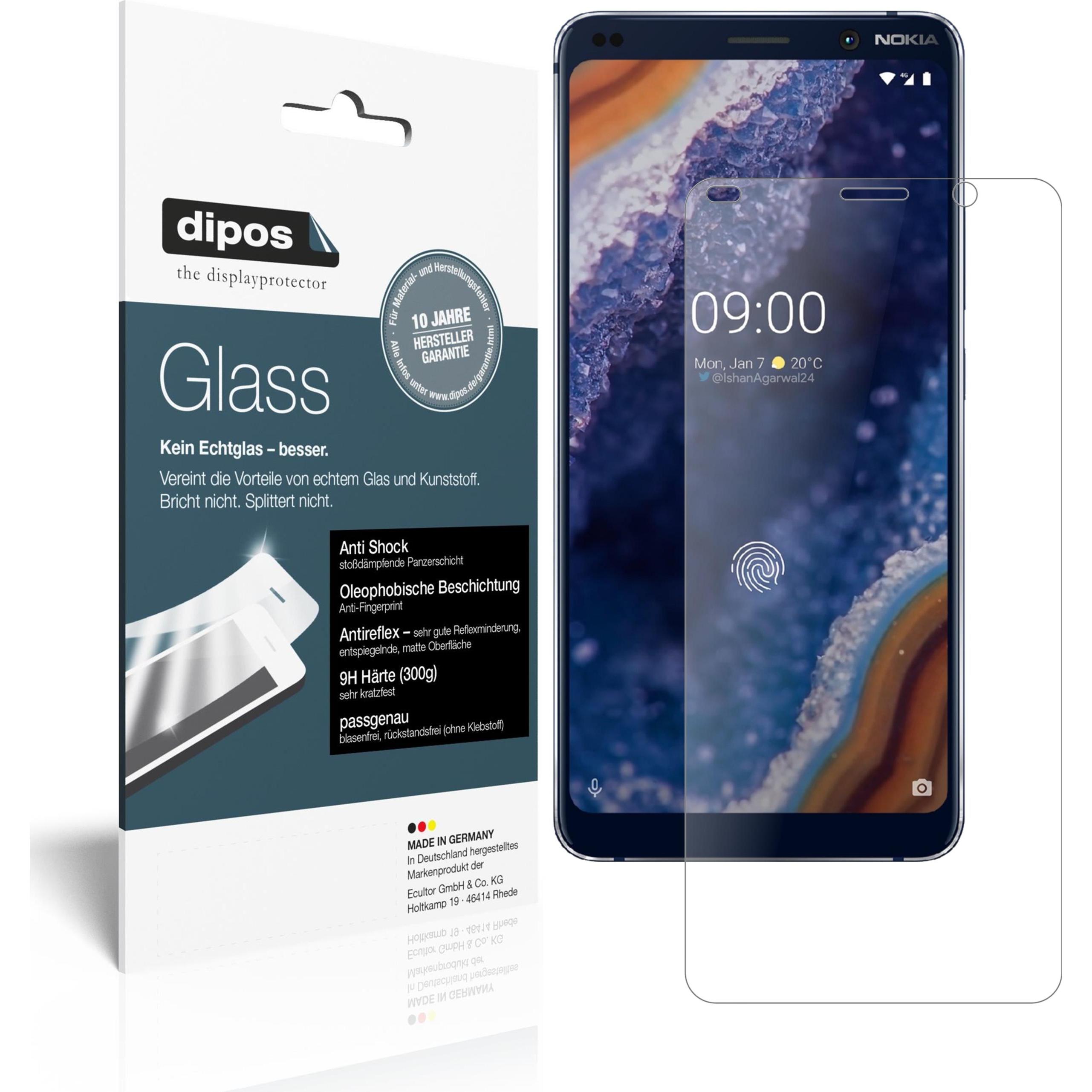 Dipos Displayschutz Anti-Shock (2 Stück, Nokia 9 PureView), Smartphone Schutzfolie, Transparent