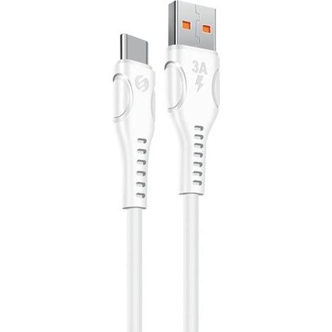 S-Link kábel - SL-X243 (3A, 15W, Gyorstöltés, Type-C, 100cm adat+töltőkábel, fehér), Accessori per telefoni