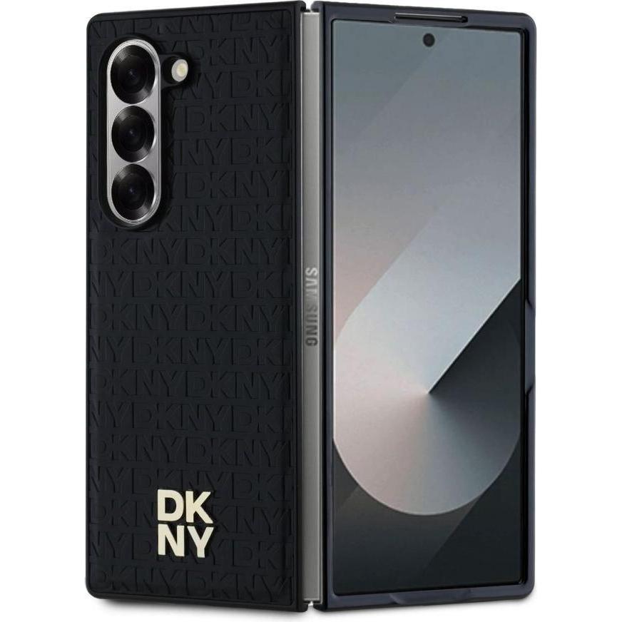 DKNY DKHMZFD6PSHRPSK Z Fold6 F956 czarny/nero Ripetizione del modello Stack Logo (Samsung Galaxy Z Fold6), Cover smartphone, Nero