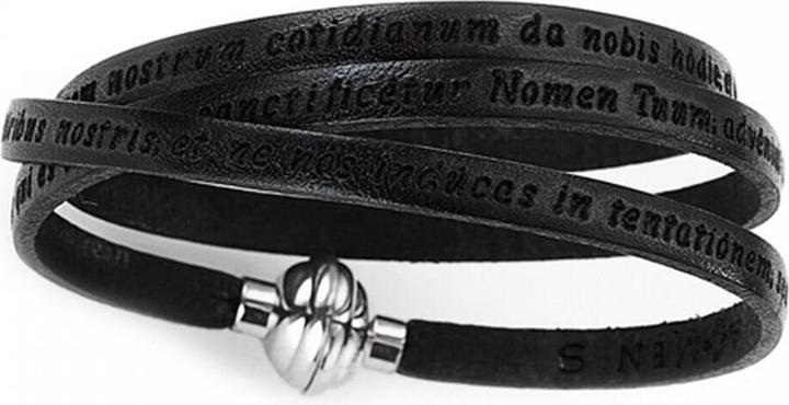 Actual product image Amen Our Father Prayer Latin Bracelet (54 cm, Leather, Stainless steel)