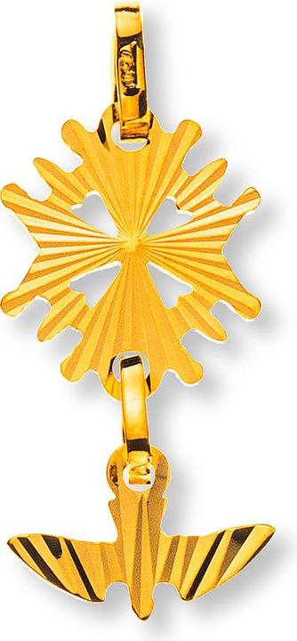 Actual product image Wassner Huguenot cross pendant in yellow gold 18K (Gold 750)