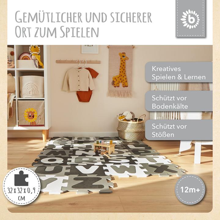 Image du produit Bieco Puzzlematte Buchstaben Schwarz-Weiss, 26-teilig (32 x 32 cm)