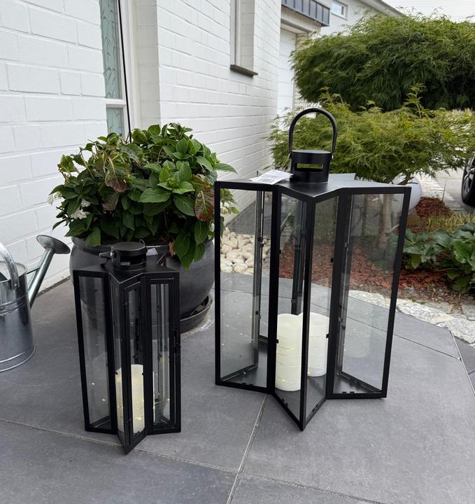 Produktbild Mojawo 2tlg Laternen Set Gartenlaterne Windlicht Sternform XXL Format