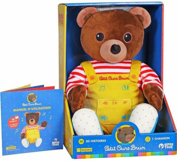Produktbild Gipsy Toys – Kleiner Braunbär – Plüschtier mit Musik spricht Geschichtenerzähler – 28 cm – Braun Gel (28 cm)