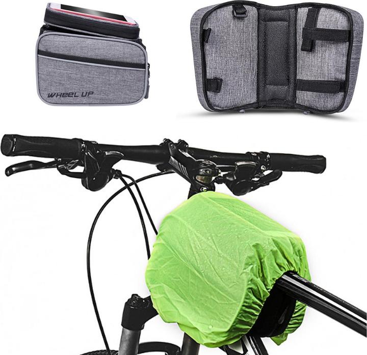 Actual product image Novidarte Wheel Up Bicycle Handlebar Bag with Raincover (Handlebar bag)