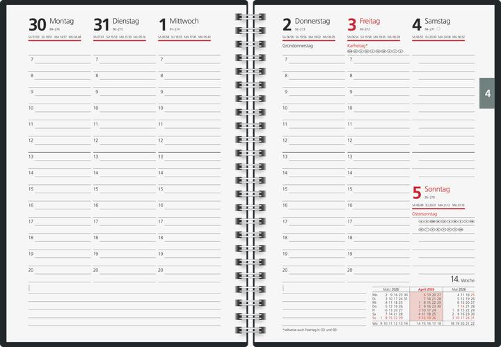 Produktbild rido/id 7021102306 | Buchkalender Mod. futura 2 2026 | A5, Kunststoff, blau (A5, Deutsch)