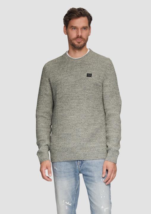Produktbild S.Oliver Strickpullover Melierter Pullover mit Patentmuster und Crew Neck (3XL)