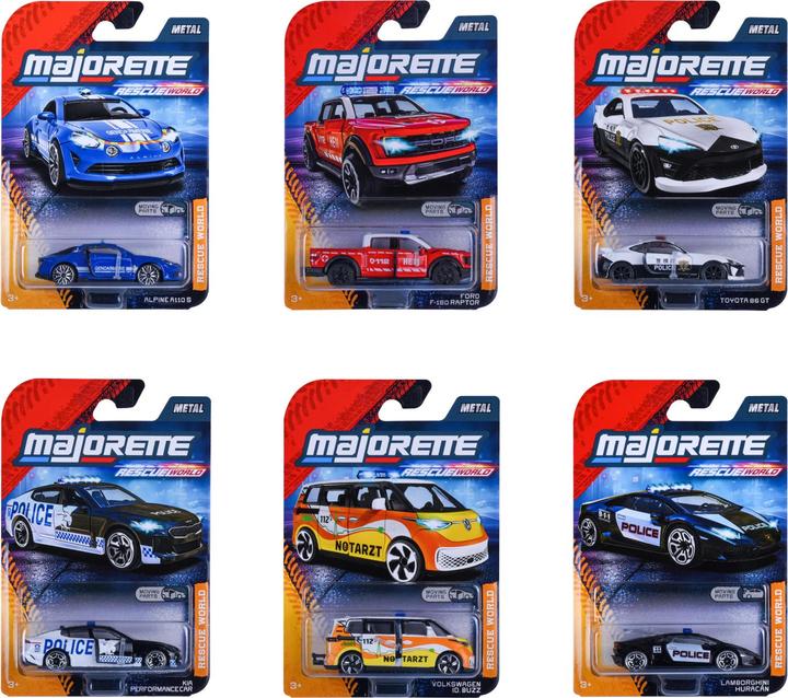 Produktbild Majorette Rescue World Premium Cars, 6-sort.