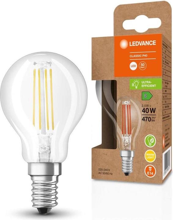 Image du produit Ledvance Ampoule LED en forme de goutte (E14, 470 lm)