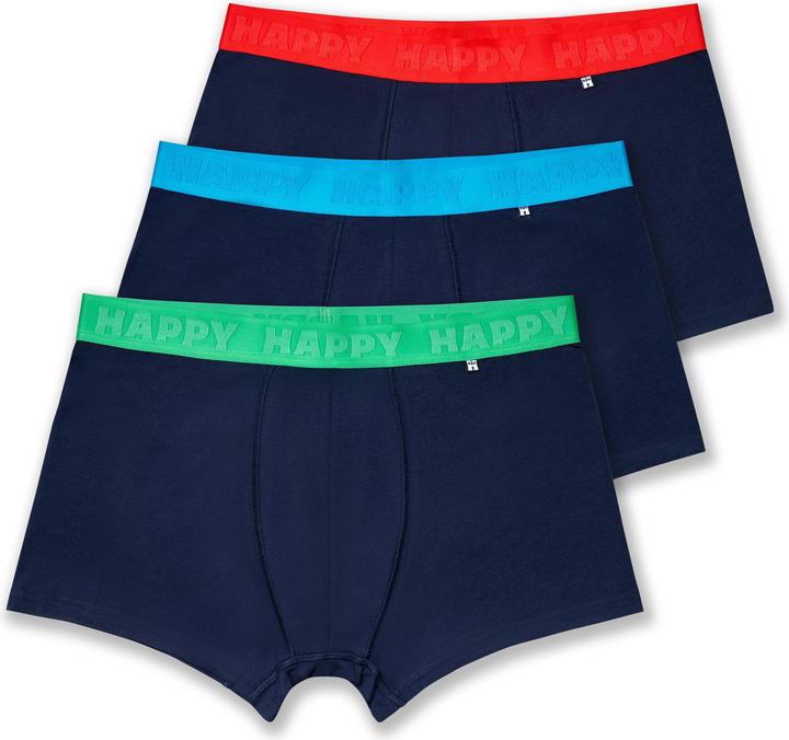 Happy Socks 3-Pack Solid Navy Short Boxers