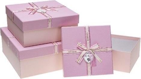 Actual product image Teka Geschenkbox mit Schleife, 3 Stück, rosa ROSETT (Gift box, 3 x)