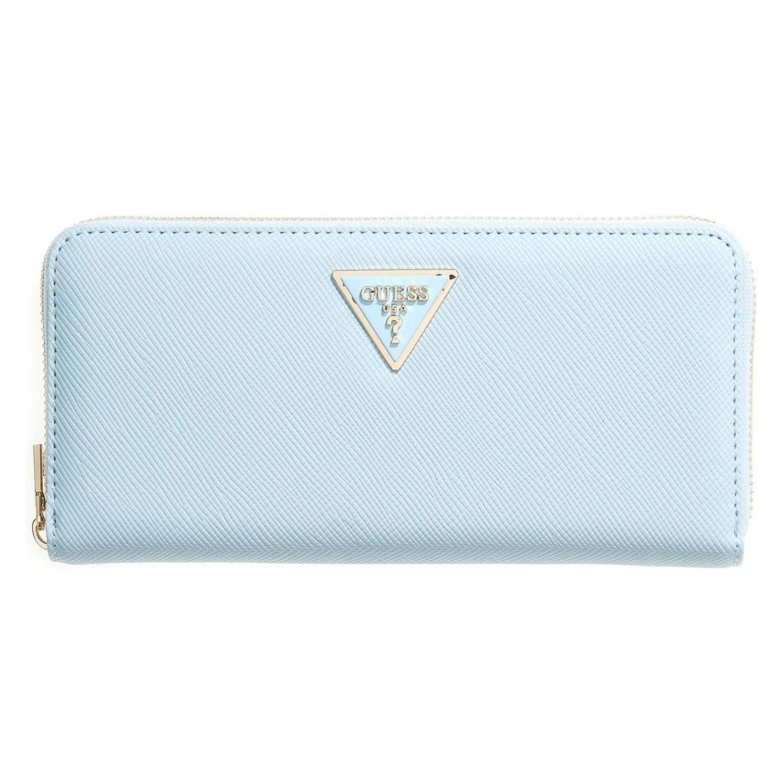 Guess, Damen, Portemonnaie, Laurel Ii Large Zip Around Wallet, Blau