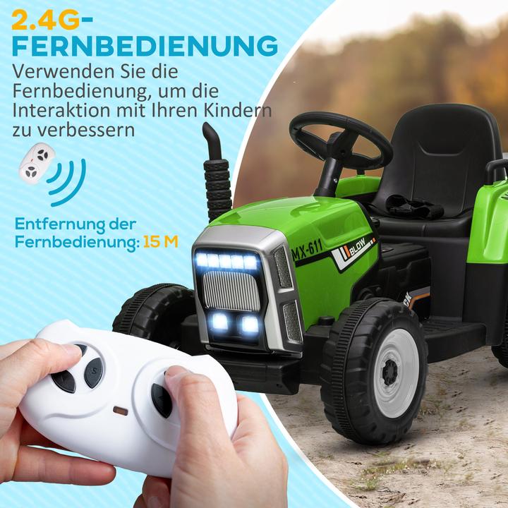 Actual product image Swisshandel24 Electric tractor, trailer, remote control, ride-on tractor, MP3 function