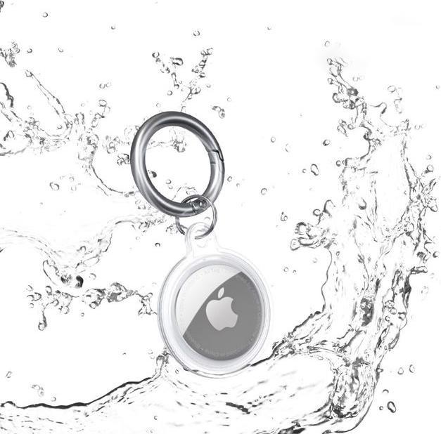 Actual product image MU Style AirTag Soft TPU Plastic Case with Keychain