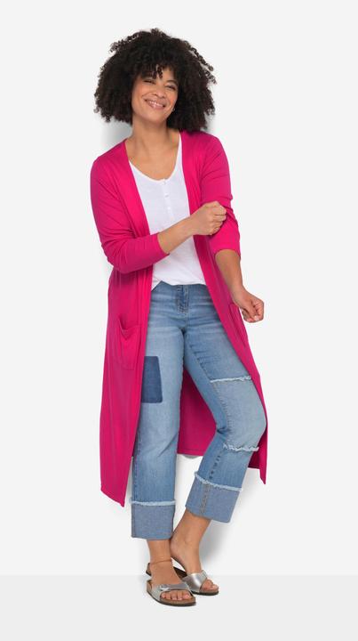 Immagine prodotto Janet & Joyce Long-Shirtjacke, gerade geschnitten, offene Jacke, Langarm (54)