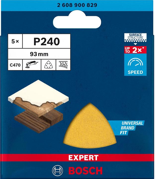 Produktbild Bosch Professional Zubehör EXPERT C470 Schleifpapier für Deltaschleifer, 93 mm, G 240, 5 Stück (240)